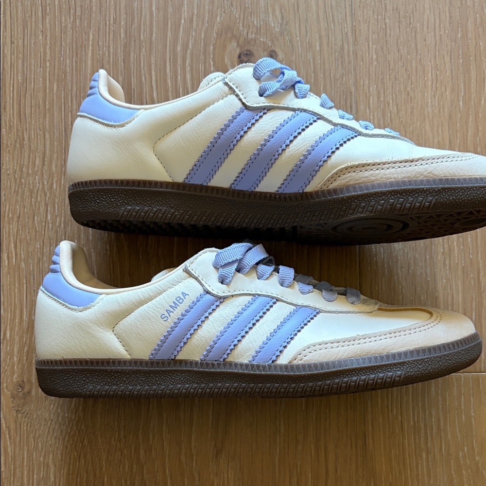 adidas Samba Women's Sneakers White and Light Purple Accents - Picture 5 of 7